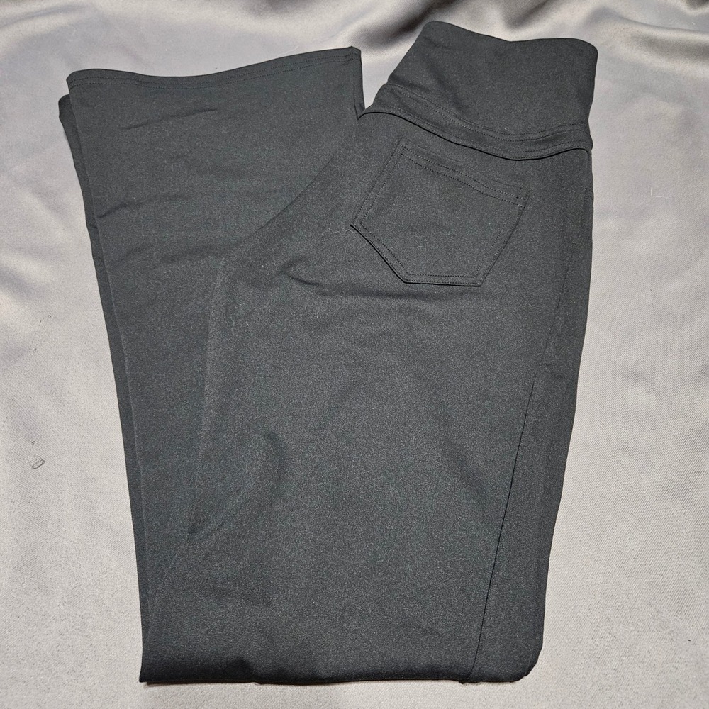 Halara Petite Black High Waisted Flare Yoga Pants Leggings Pockets Small Western